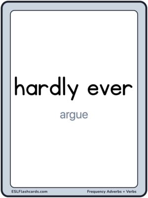 Preview of Word cards (verb + adverb), Large