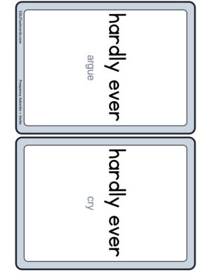 Preview of Word cards (verb + adverb), Medium