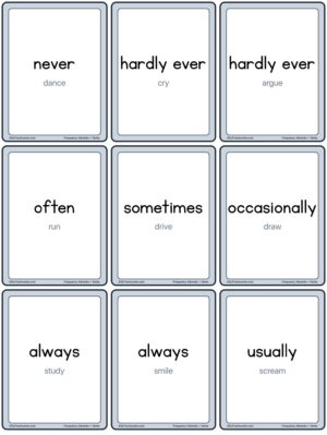 Preview of Word cards (verb + adverb), Small