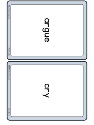 Preview of Word cards (verb only), Medium