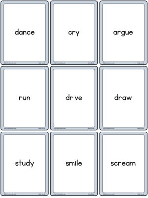 Preview of Word cards (verb only), Small