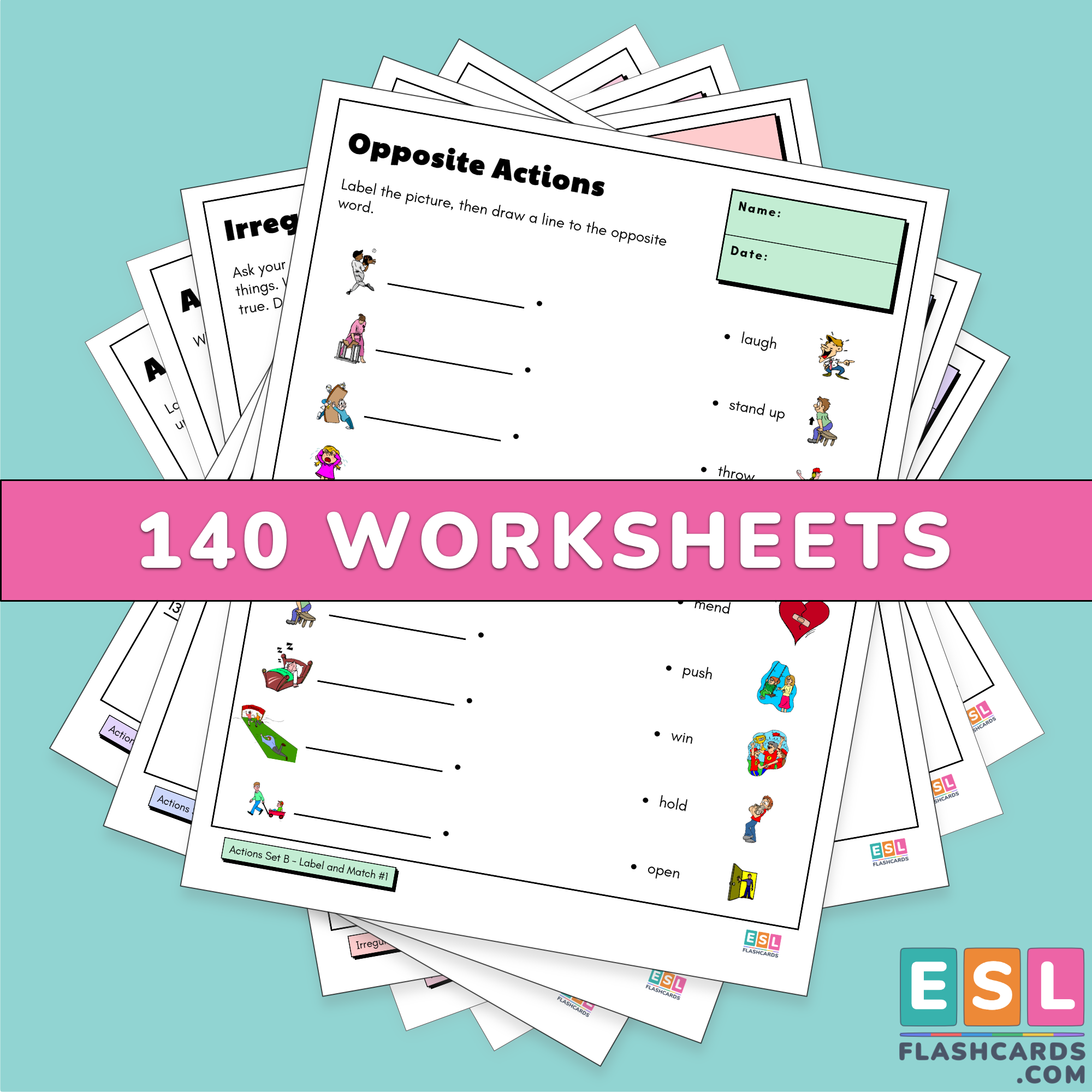 icon 140 action verb worksheets