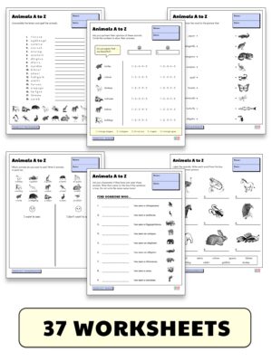 Animals A-Z Worksheets
