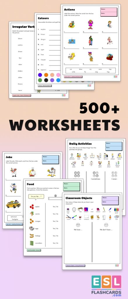500 ESL Worksheets Promotion