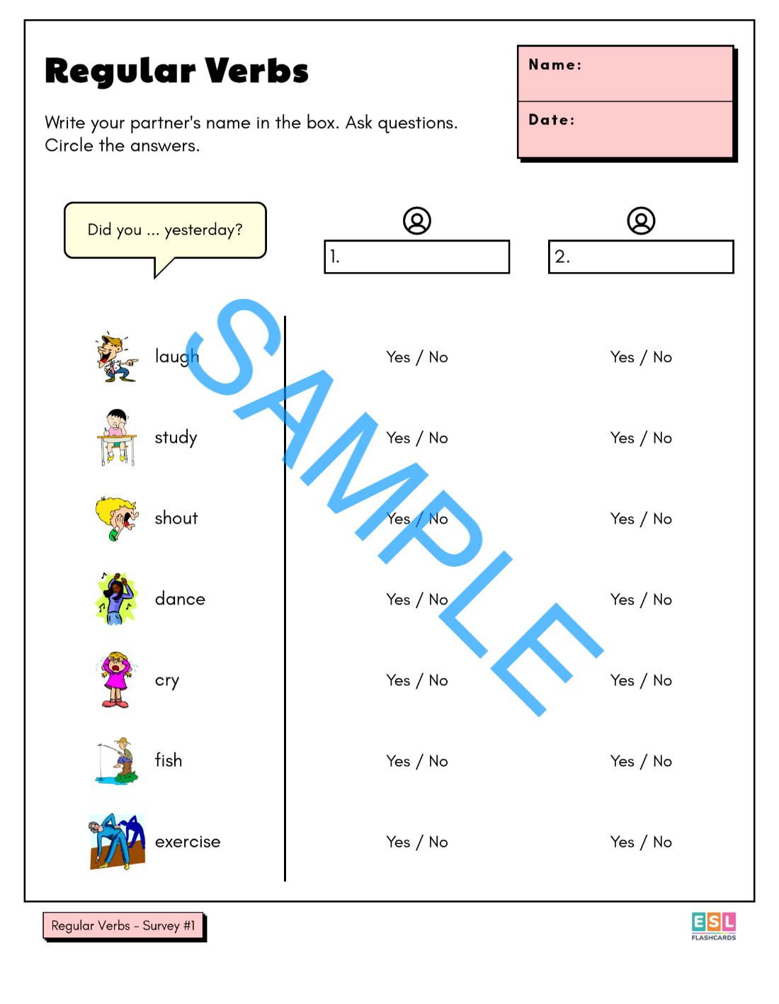 Worksheet Package #1: Action Verbs - Image 10
